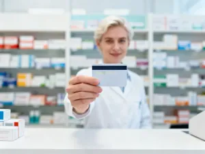 Zaniepokojony mężczyzna patrzący na ekran smartfona w domowym biurze, sugerujący problem z bezpieczeństwem konta bankowego.